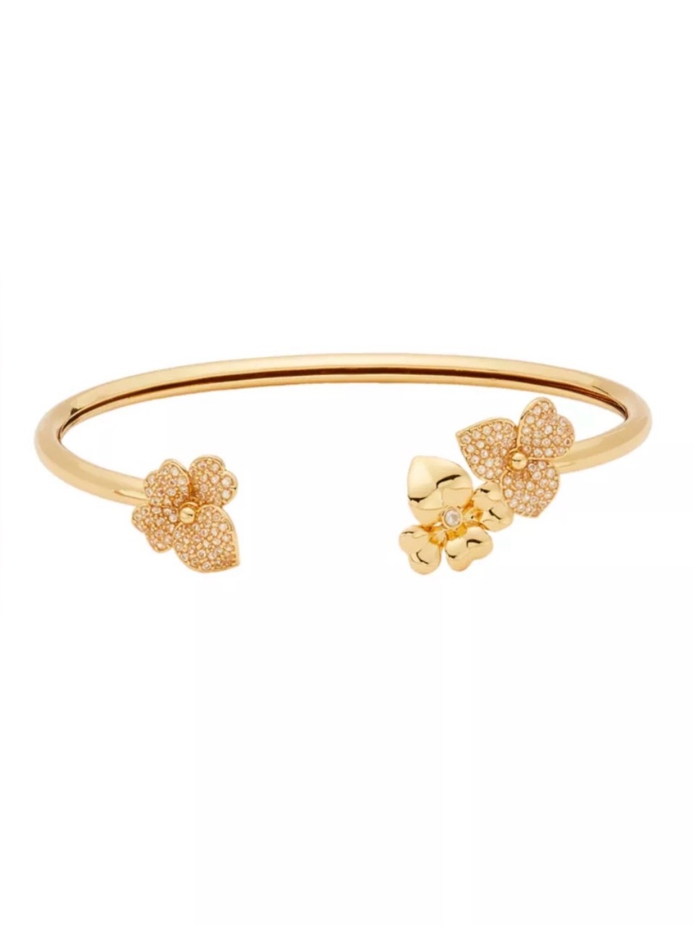 Kate Spade Precious Pansy Pave Flex Cuff Bracelet NWT $89